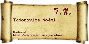 Todorovics Noémi névjegykártya