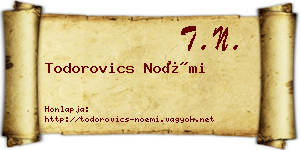 Todorovics Noémi névjegykártya